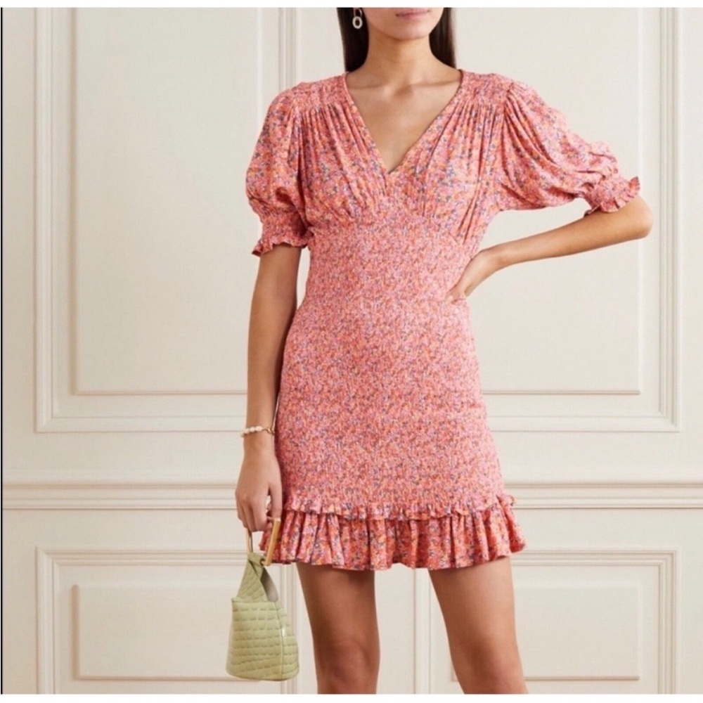 Faithfull the Brand Pink Floral Mini Dress
